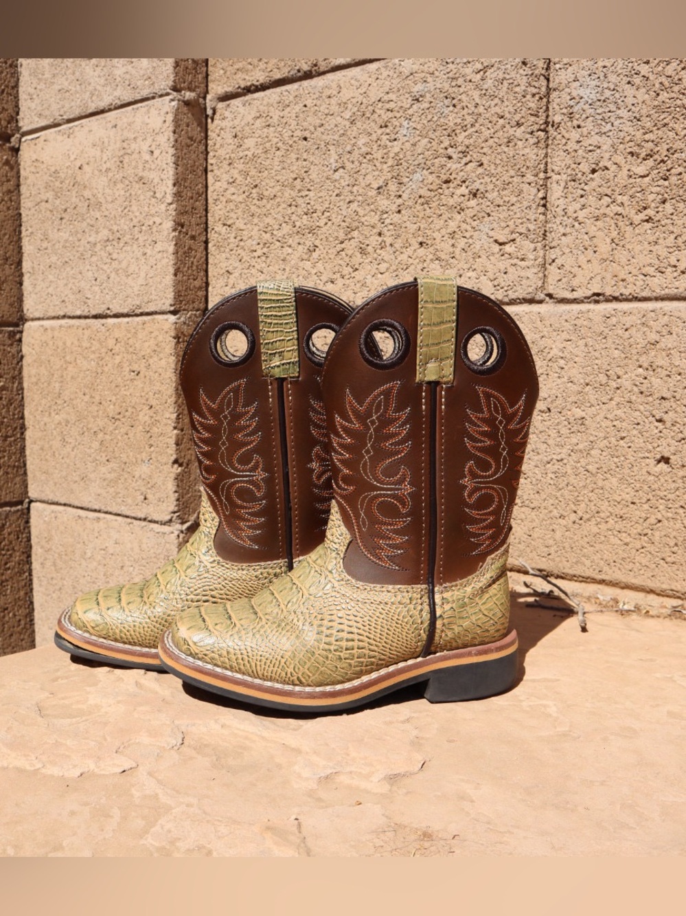 Cody James little boys gator print western boots - broad square toe